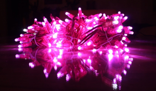 LED řetěz růžová, růžováLED 3 x 4m (150 + 30 FLASH LED) 